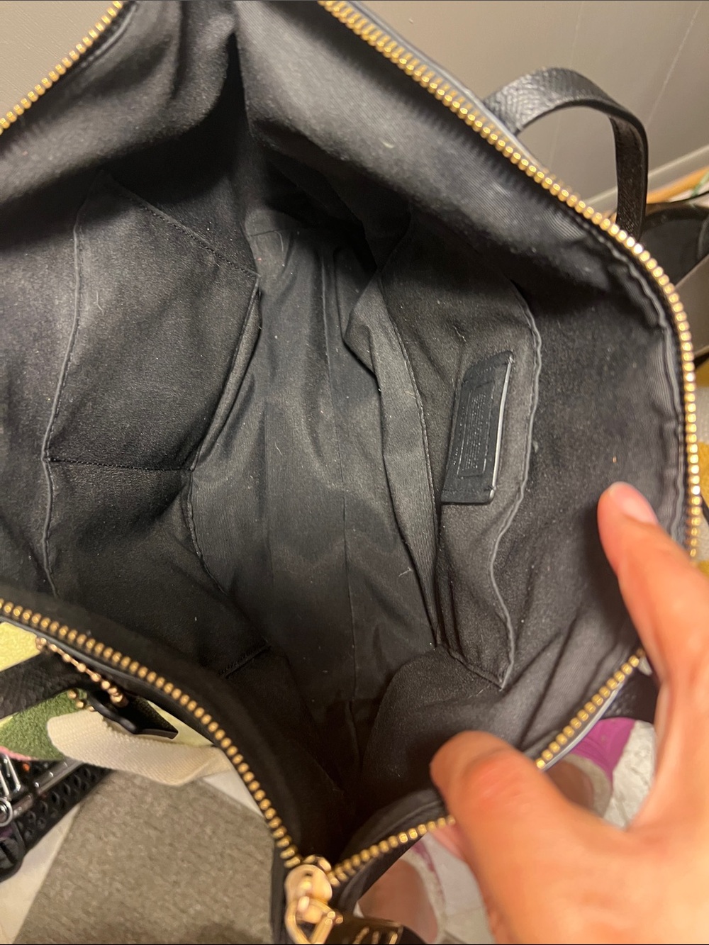 Coach Black Leather Zip-Top Tote with Gold Hardware style 4454 - Picture 7 of 11